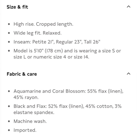 NWT Banana Republic Wide Leg Linen Blend Crop Pull On Black Pant Sz L (#568213) - Picture 8 of 8